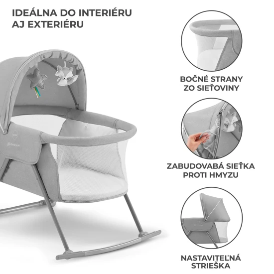 Dětská postýlka 3v1 Lovi Gray Kinderkraft KKLLOVIGRY0000