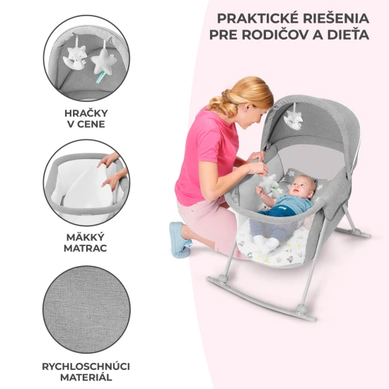 Dětská postýlka 3v1 Lovi Gray Kinderkraft KKLLOVIGRY0000