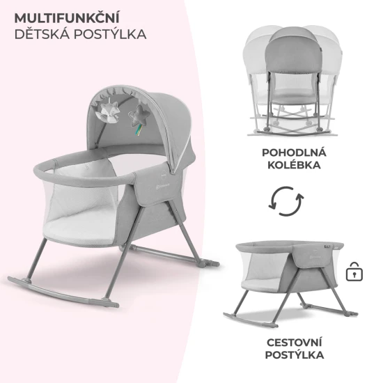Dětská postýlka 3v1 Lovi Gray Kinderkraft KKLLOVIGRY0000