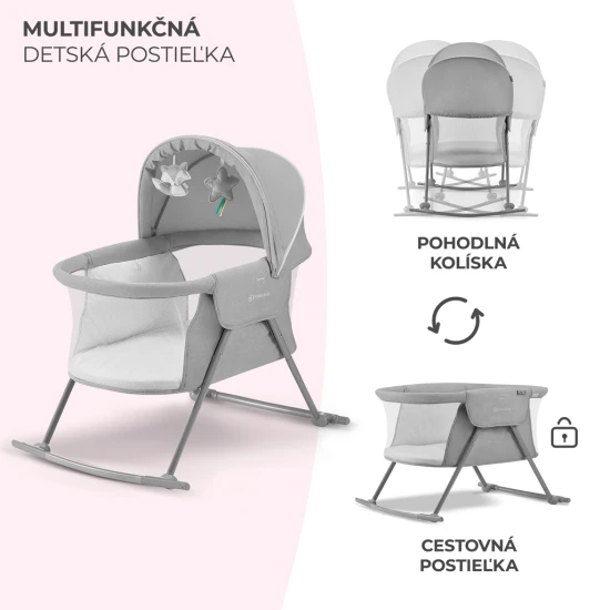 Dětská postýlka 3v1 Lovi Gray Kinderkraft KKLLOVIGRY0000