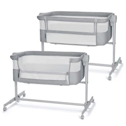 Polohovatelná dětská postýlka Nestee Up2 Full Light Grey