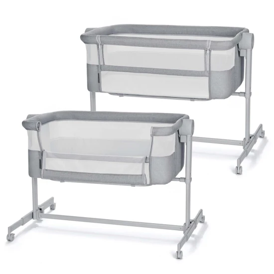 Polohovatelná dětská postýlka Nestee Up2 Full Light Grey Kinderkraft KLNEE002LGRF000