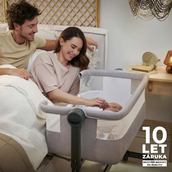 Polohovatelná dětská postýlka Nestee Up2 Full Light Grey Kinderkraft KLNEE002LGRF000