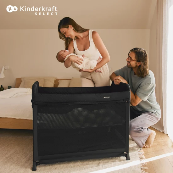 SELECT Cestovní postýlka Moon Dream Black Kinderkraft KLMODR00BLK3000