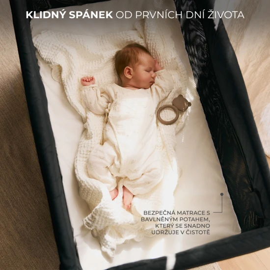 SELECT Cestovní postýlka Moon Dream Black Kinderkraft KLMODR00BLK3000