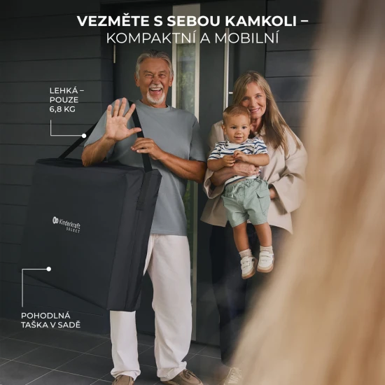 SELECT Cestovní postýlka Moon Dream Black Kinderkraft KLMODR00BLK3000