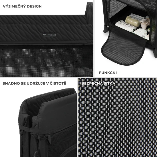 SELECT Cestovní postýlka Moon Dream Black Kinderkraft KLMODR00BLK3000