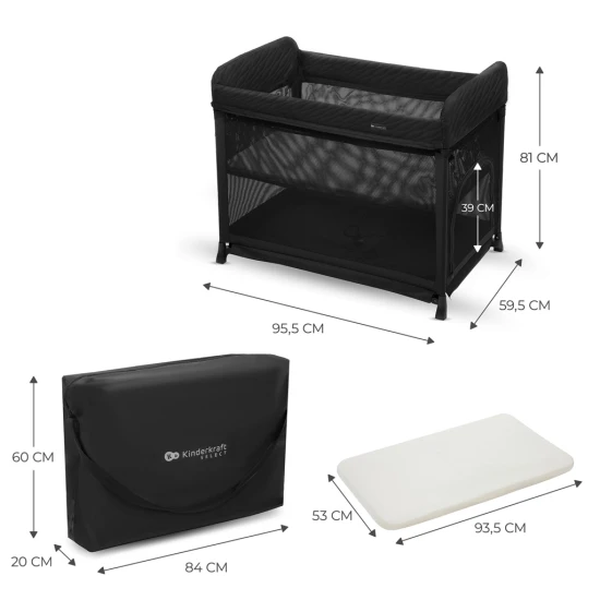 SELECT Cestovní postýlka Moon Dream Black Kinderkraft KLMODR00BLK3000