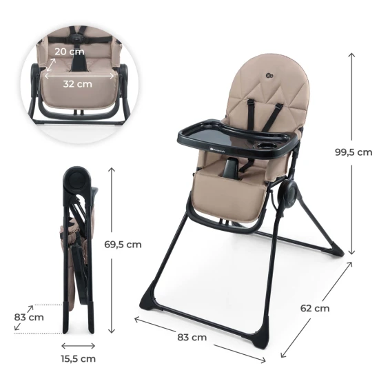 Jídelní židlička Binci Beige Kinderkraft KHBINC00BEG0000