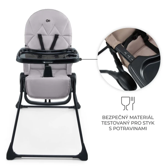 Jídelní židlička Binci Grey Kinderkraft KHBINC00GRY0000