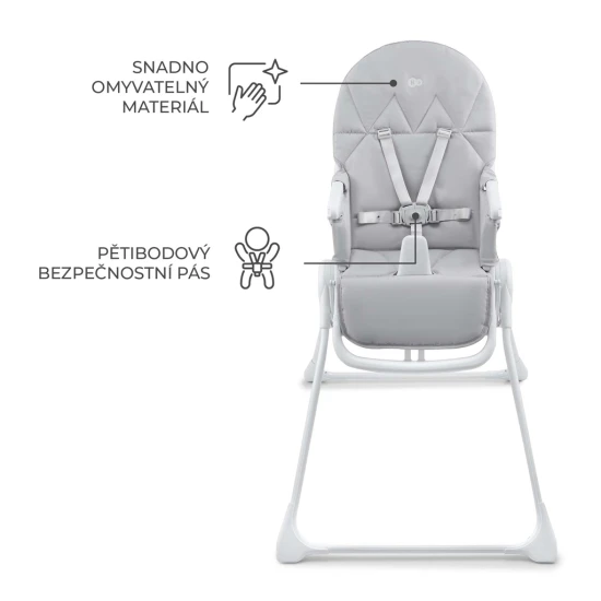 Jídelní židlička Binci Light Grey Kinderkraft KHBINC00LGR0000