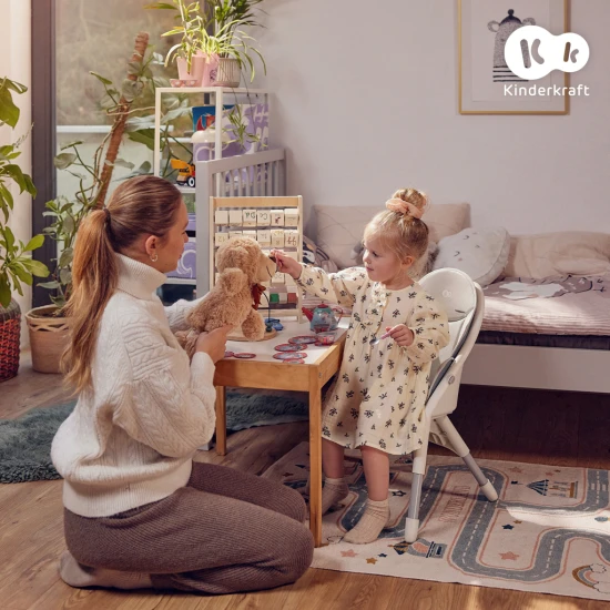 Jídelní židlička Dinnly 2v1 Beige Kinderkraft KHDINN00BEG0000