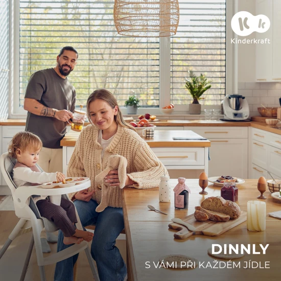 Jídelní židlička Dinnly 2v1 Beige Kinderkraft KHDINN00BEG0000