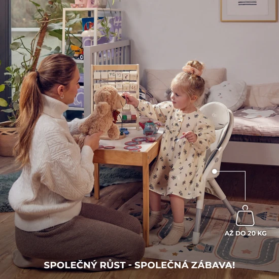 Jídelní židlička Dinnly 2v1 Beige Kinderkraft KHDINN00BEG0000