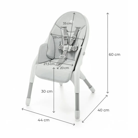 Jídelní židlička Dinnly 2v1 Grey Kinderkraft KHDINN00LGR0000