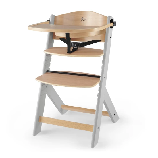 Jídelní židlička Enock Grey wooden, Premium Kinderkraft KKKENOCGRY0000