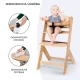 Jídelní židlička Enock Grey wooden, Premium Kinderkraft KKKENOCGRY0000