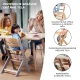 Jídelní židlička Enock Grey wooden, Premium Kinderkraft KKKENOCGRY0000