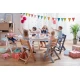 Jídelní židlička Enock s čalouněním Grey wooden, Premium Kinderkraft KHENOC0PGRY0000