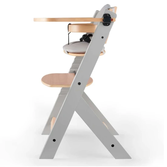 Jídelní židlička Enock s čalouněním Grey wooden, Premium Kinderkraft KHENOC0PGRY0000