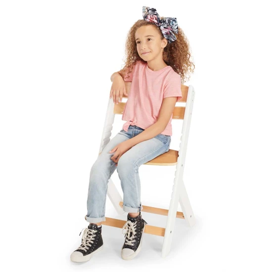 Jídelní židlička Enock s čalouněním Grey wooden, Premium Kinderkraft KHENOC0PGRY0000