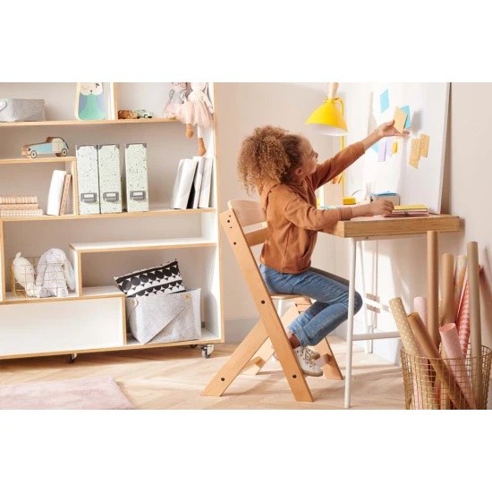 Jídelní židlička Enock s čalouněním Grey wooden, Premium Kinderkraft KHENOC0PGRY0000