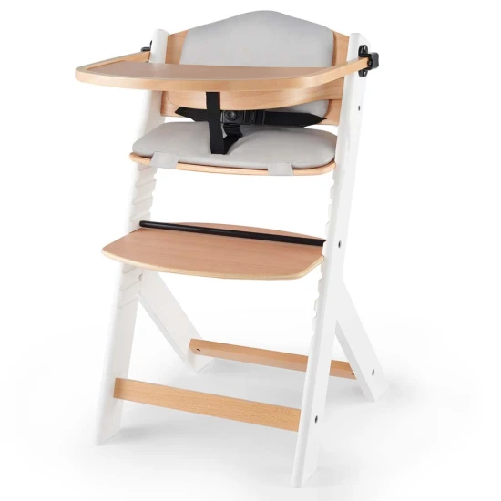 Jídelní židlička Enock s čalouněním White wooden, Premium Kinderkraft KHENOC0PWHT0000