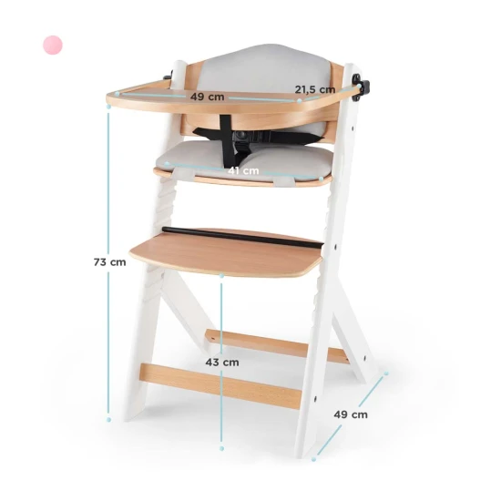 Jídelní židlička Enock s čalouněním White wooden, Premium Kinderkraft KHENOC0PWHT0000