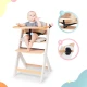Jídelní židlička Enock s čalouněním White wooden, Premium Kinderkraft KHENOC0PWHT0000