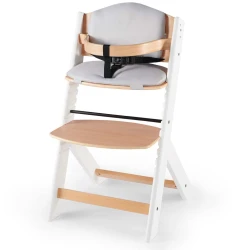 Jídelní židlička Enock s čalouněním White wooden, Premium