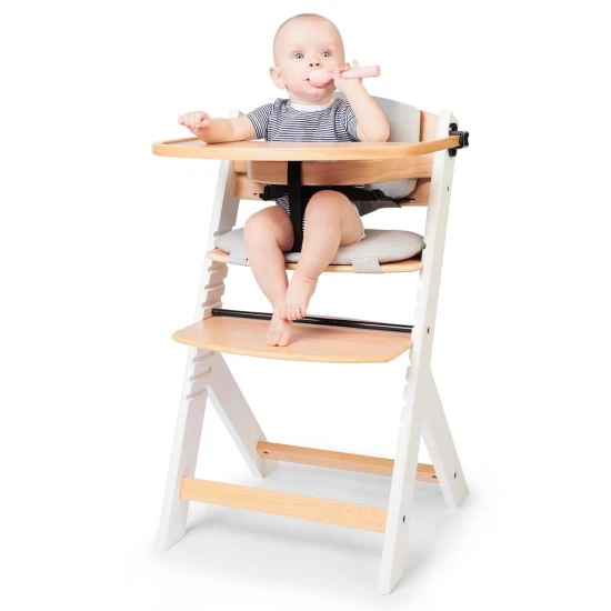 Jídelní židlička Enock s čalouněním White wooden, Premium Kinderkraft KHENOC0PWHT0000