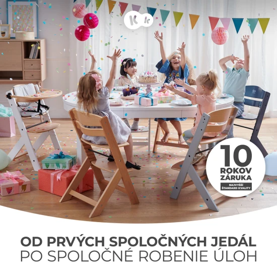 Jídelní židlička Enock White wooden, Premium Kinderkraft KKKENOCWHT0000
