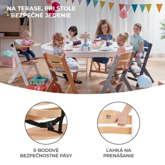 Jídelní židlička Enock White Kinderkraft KKKENOCWHTF000