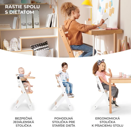 Jídelní židlička Enock White Kinderkraft KKKENOCWHTF000