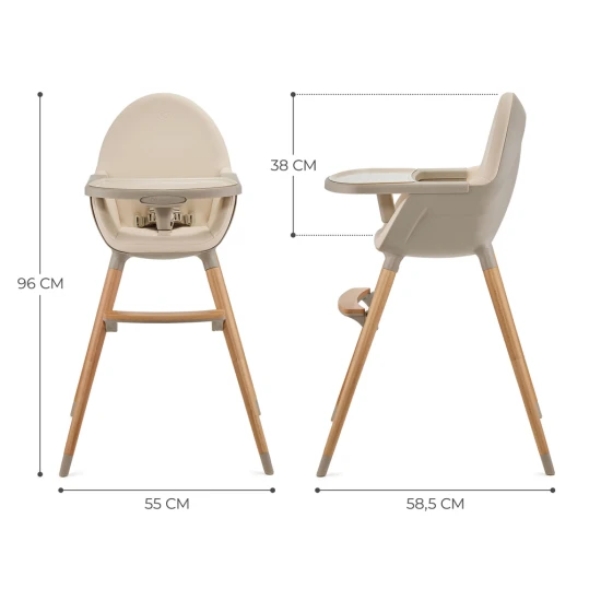 Jídelní židlička FINI2 Beige Kinderkraft KHFINI02BEG0000
