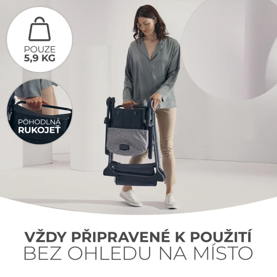 Jídelní židlička Foldee Grey Kinderkraft KHFOLD00GRY0000