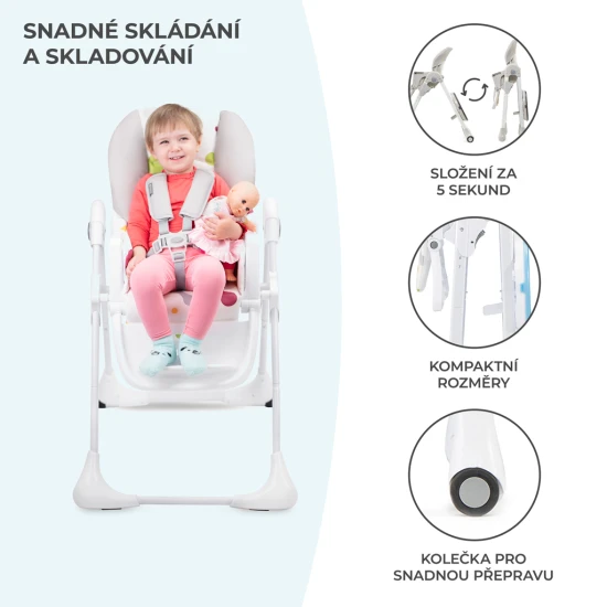 Jídelní židlička Yummy Grey Kinderkraft KKKYUMMGRY0000