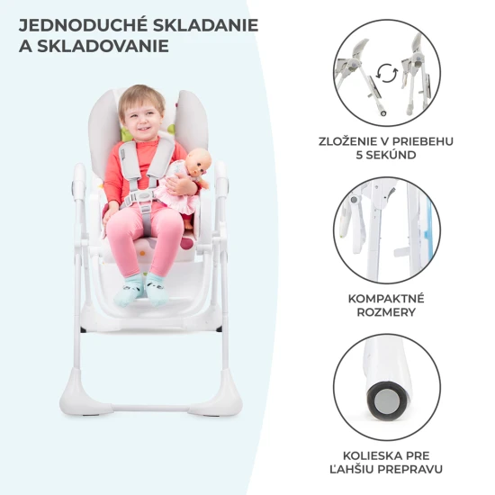 Jídelní židlička Yummy Grey Kinderkraft KKKYUMMGRY0000