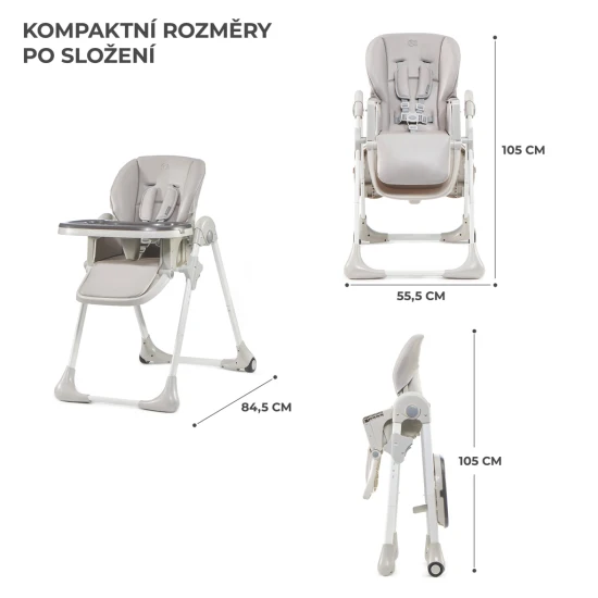Jídelní židlička Yummy Grey Kinderkraft KKKYUMMGRY0000