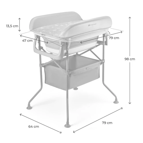 Přebalovací stolek s vaničkou Bubbly Grey Kinderkraft KABUBB00GRY0000
