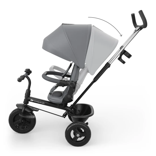 Tříkolka Aston 2 Plus Grey, 9m+ Kinderkraft KRASTO02GRYPL00