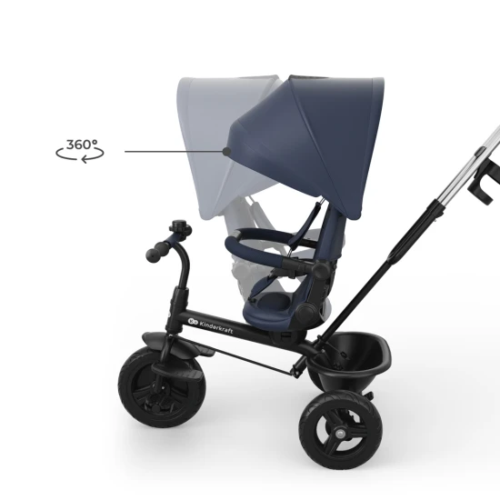 Tříkolka Aston 2 Plus Navy, 9m+ Kinderkraft KRASTO02NAVPL00