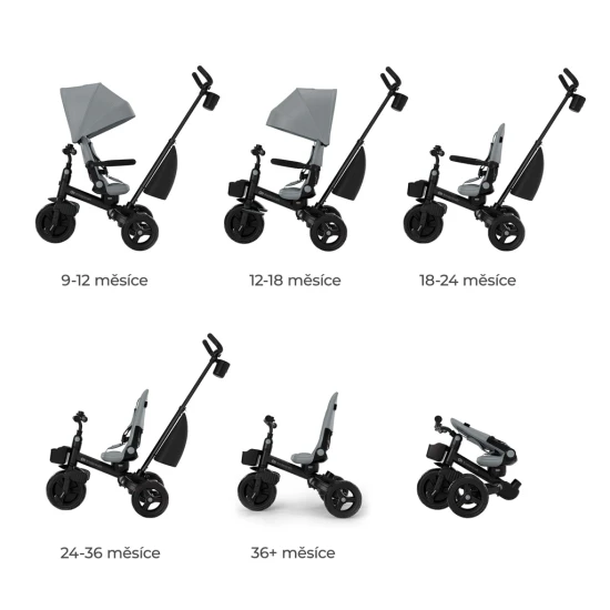 Tříkolka Aveo 2 Plus Grey Kinderkraft KRAVEO02GRY0000