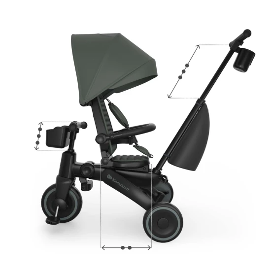 Tříkolka Jazz 3 Green, 9m+ Kinderkraft KRJAZZ03GRE0000