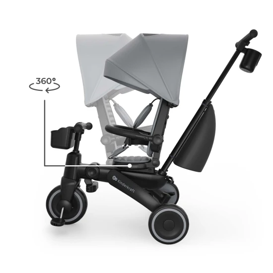Tříkolka Jazz 3 Grey, 9m+ Kinderkraft KRJAZZ03GRY0000
