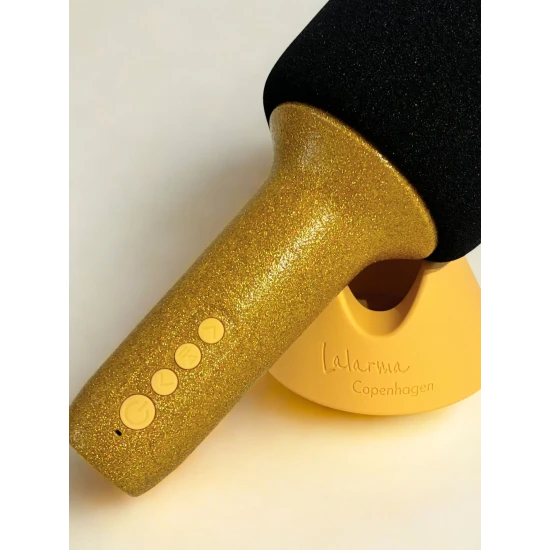 Zlatý mikrofon Glitter Grove Gold – Bluetooth mikrofon se třpytkami, hlasovými efekty a zábavou pro děti.