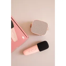 Bluetooth Karaoke set mikrofon a reproduktor Růžový