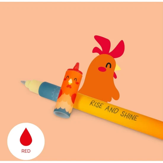 Set 4 gumovatelných gelových per – Farm Sweet Farm, gumovatelná barevná gelová pera s farmářskými motivy.