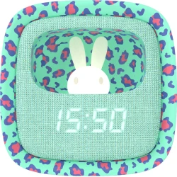 Budík a noční světlo Leopard Modrý