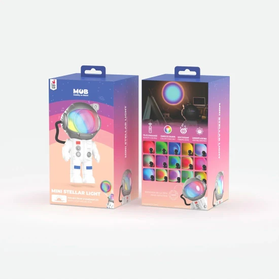 Mini projektor Mini Stellar White 16 cm - kompaktní a hravá lampa pro děti.